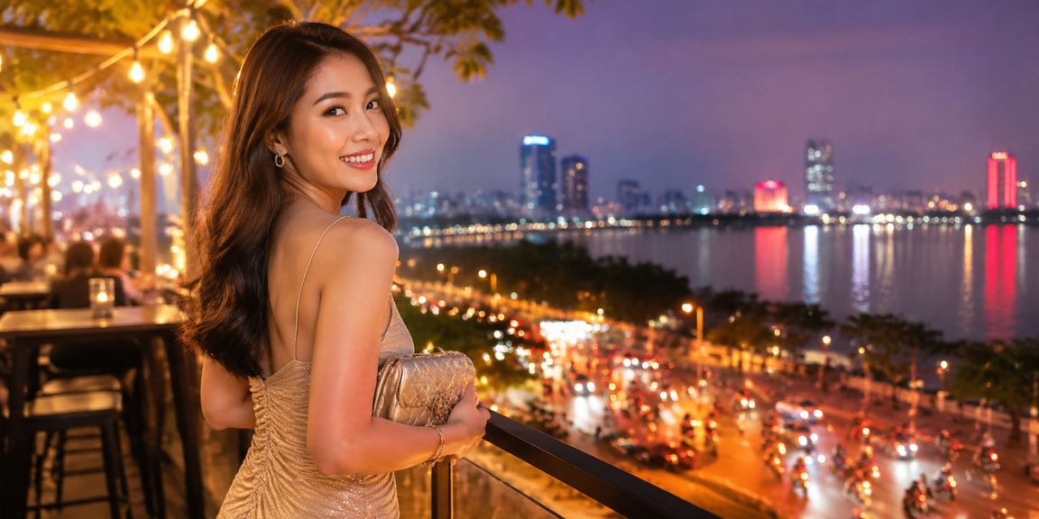 Người hâm mộ bóng đá theo dõi trận đấu tại chợ đêm Hà Nội với điện thoại trên tay