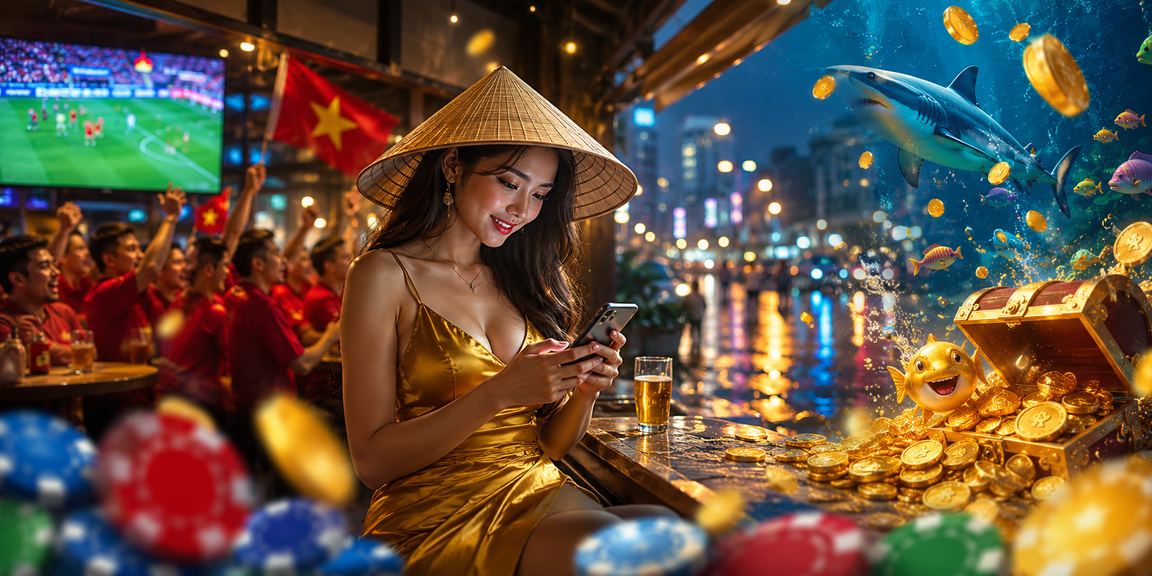Người phụ nữ đội nón lá trải nghiệm casino di động tại TP. Hồ Chí Minh với điện thoại thông minh